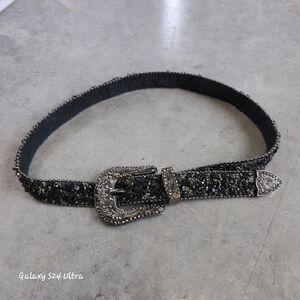 Embellished Black Belt with Gorgouge Bling  From  Buckle